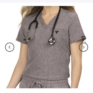 Koi Basics Woman's Brown Short Sleeve Scrub Top Size M